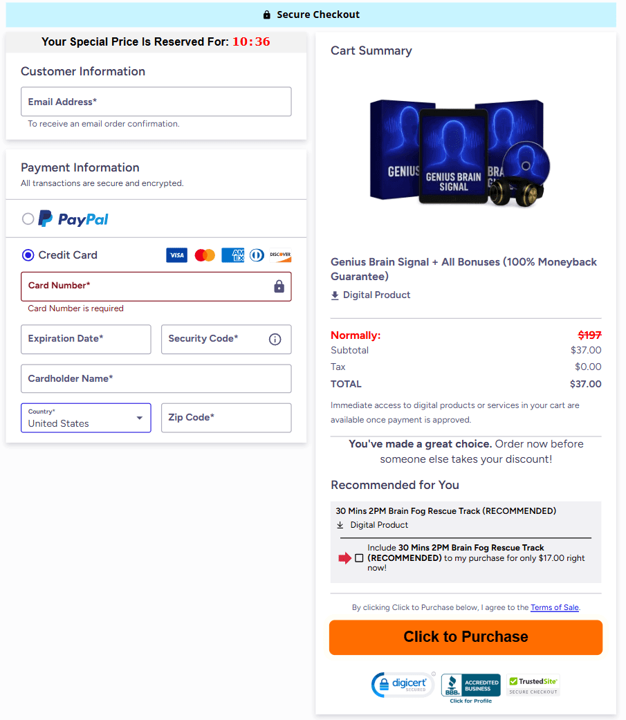 Genius Brain Signal  order-page